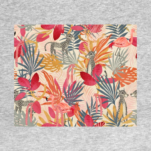 Tropical Jungle (pink) by katherinequinnillustration